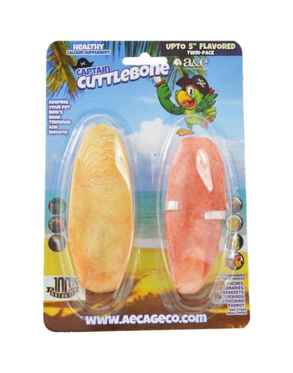 AE Cage Company Captain Cuttlebone Flavored Cuttlebone 5in. Long - 2 count