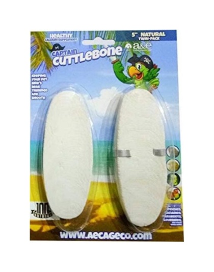 AE Cage Company Captain Cuttlebone Natural Flavored Cuttlebone 5in. Long - 2 count