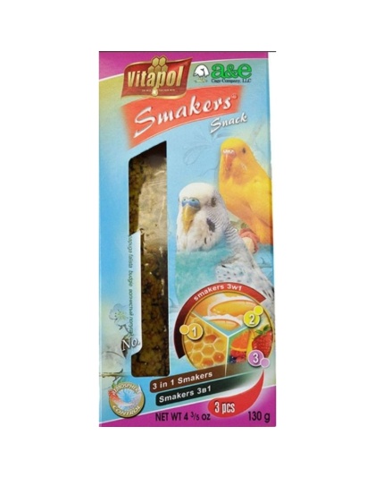 A&E Cage Company Smakers Parakeet Variety Treat Sticks - 3 count