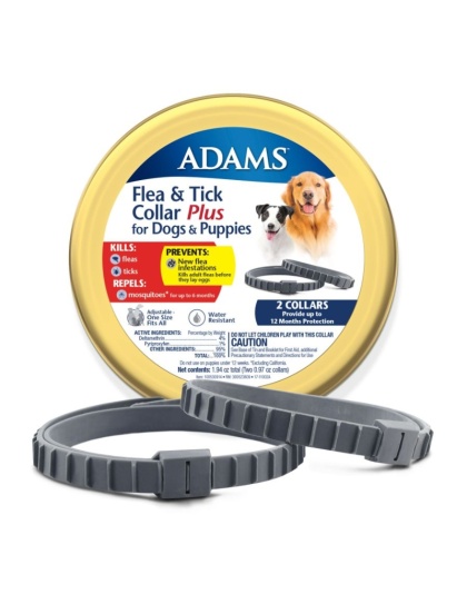 Adams Flea & Tick Collar Plus for Dogs & Puppies - 2 Count
