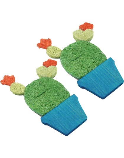 AE Cage Company Nibbles Potted Cactus Loofah Chew Toys - 2 count