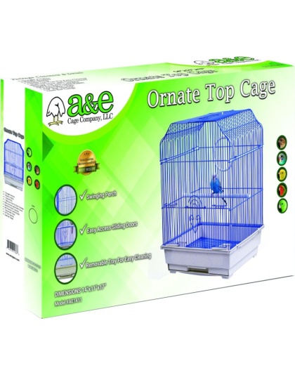 AE Cage Company Ornate Top Bird Cage 14in.x11in.x17in. Black - 1 count