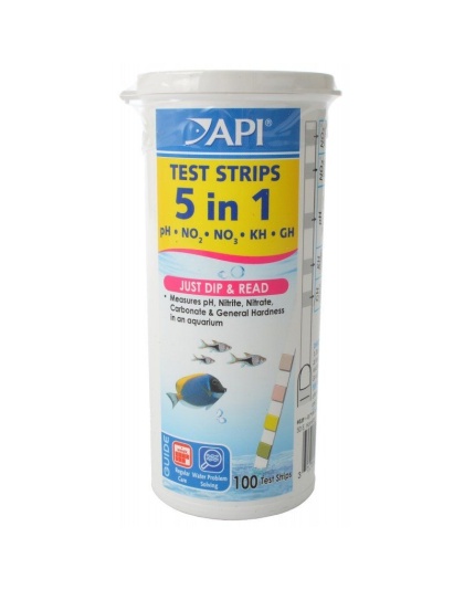 API 5 in 1 Aquarium Test Strips - 100 Strips