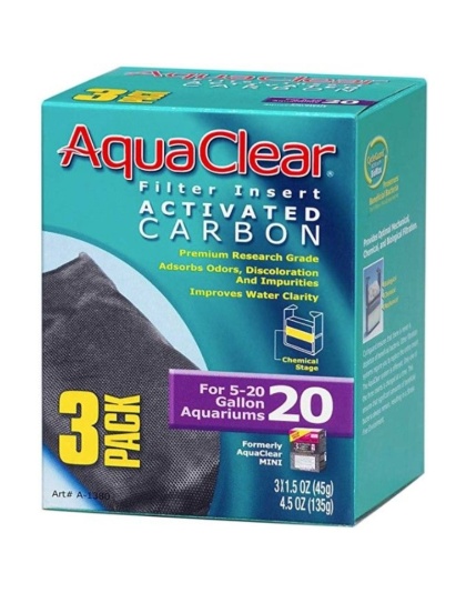 Aquaclear Activated Carbon Filter Inserts - Size 20 - 3 count