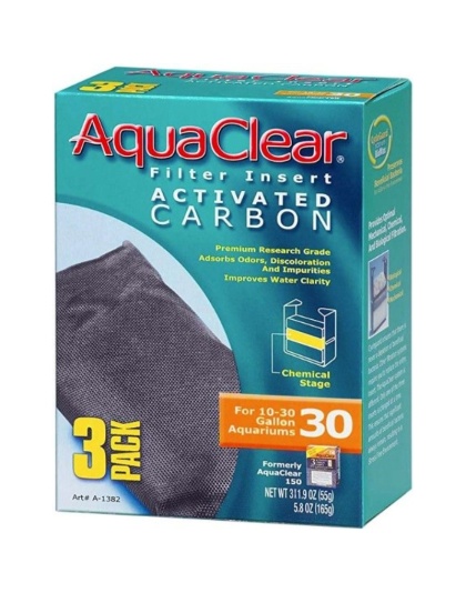 Aquaclear Activated Carbon Filter Inserts - Size 30 - 3 count