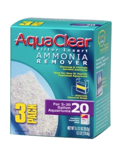 Aquaclear Ammonia Remover Filter Insert - Size 20 - 3 count