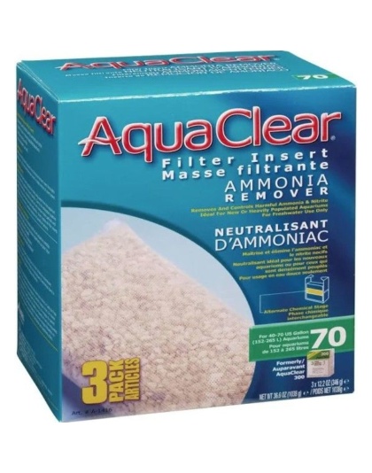 Aquaclear Ammonia Remover Filter Insert - Size 70 - 3 count