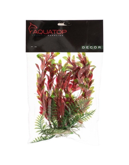 Aquatop Hygro Aquarium Plant - Red & Green - 6" High w/ Weighted Base