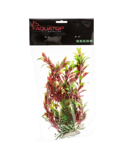 Aquatop Hygro Aquarium Plant - Red & Green - 9" High w/ Weighted Base