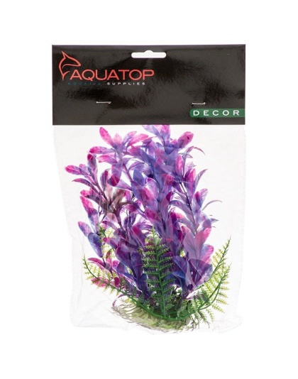 Aquatop Hygro Aquarium Plant - Pink & Purple - 6" High w/ Weighted Base