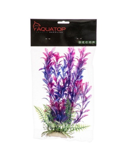 Aquatop Hygro Aquarium Plant - Pink & Purple - 9" High w/ Weighted Base