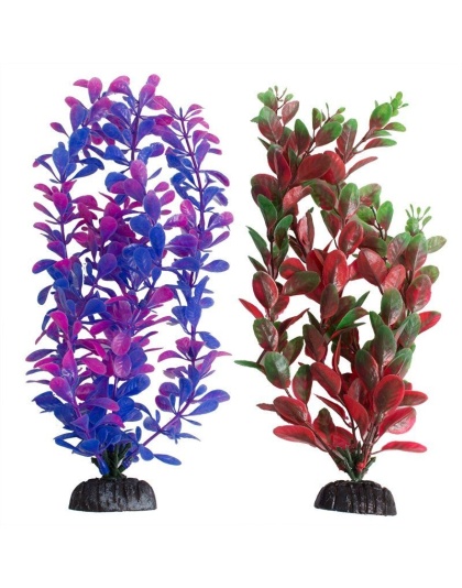 Aquatop Multi-Colored Aquarium Plants  Purple/Pink and Green/Red - 2 count