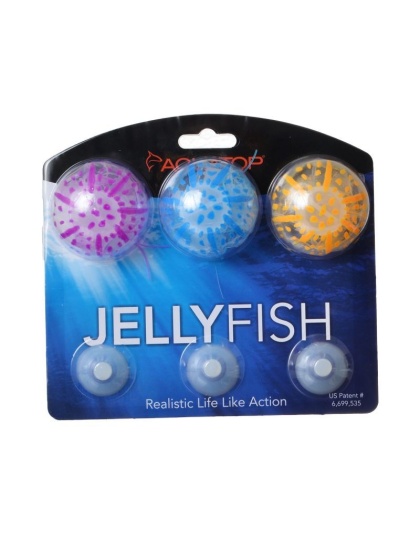 Aquatop Silicone Jellyfish Aquarium Ornament - Assorted Colors - Small - 3 Pack