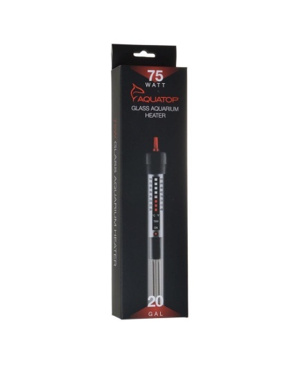 Aquatop Aquarium Submersible Glass Heater - 75 Watts - 9" Tall (Aquariums up to 20 Gallons)