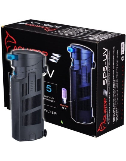 Aquatop Submersible UV Filter with Pump - 5 Watts - 72 GPH - Aquariums up to 40 Gallons - (9"L x 3.5"W)