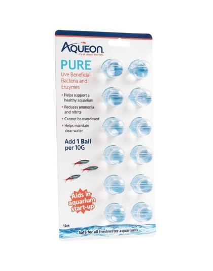 Aqueon Pure LIve Beneficial Bacteria and Enzymes for Aquariums - 12 count