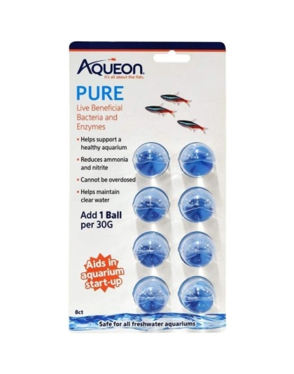 Aqueon Pure LIve Beneficial Bacteria and Enzymes for Aquariums - 8 count