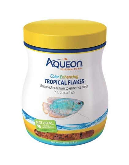 Aqueon Color Enhancing Tropical Flakes Fish Food - 2.29 oz