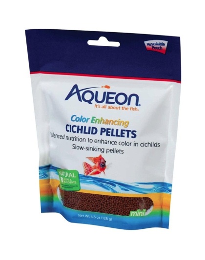 Aqueon Color Enhancing Cichlid Food Pellets - 4.5 oz