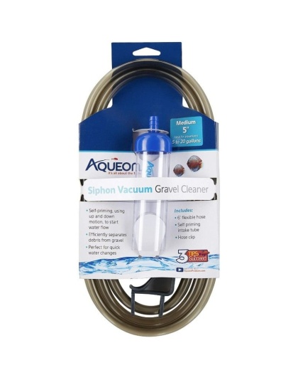 Aqueon Siphon Vacuum Gravel Cleaner - Medium - 5" Tube with 6' Hose - (Aquariums 5-20 Gallons)