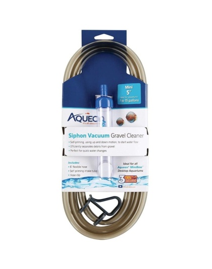 Aqueon Siphon Vacuum Gravel Cleaner - Mini - 5" Tube with 6' Hose - (Aquariums 1-5 Gallons)