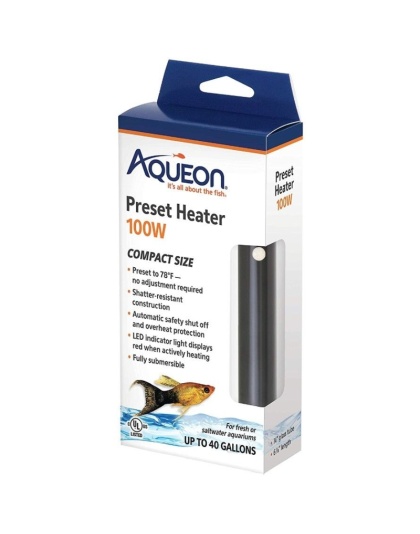 Aqueon Preset Aquarium Heater - 100 Watt (Aquariums up to 30 Gallons)
