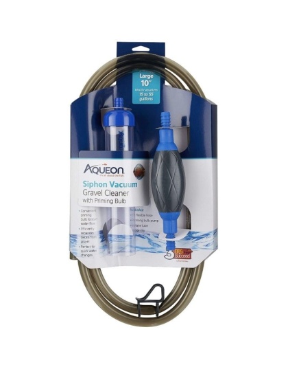 Aqueon Siphon Vacuum Gravel Cleaner with Priming Bulb - Large - 10" Tube with 6' Hose - (Aquariums 15-55 Gallons)
