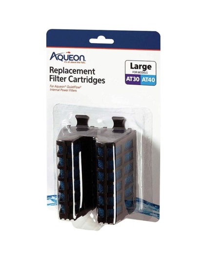 Aqueon Replacement Filter Cartridges for QuietFlow Filters - Large - 2 Count
