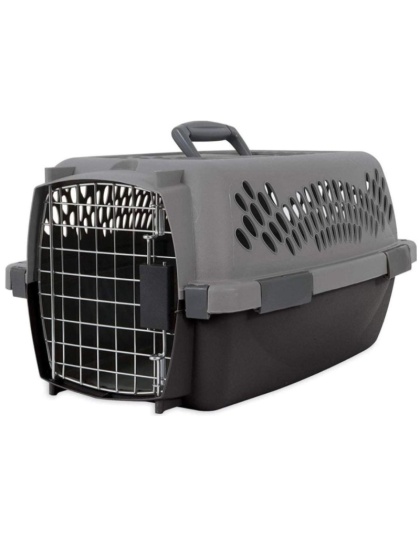 Aspen Pet Fashion Pet Porter Kennel Dark Gray and Black - Up to 10 lbs