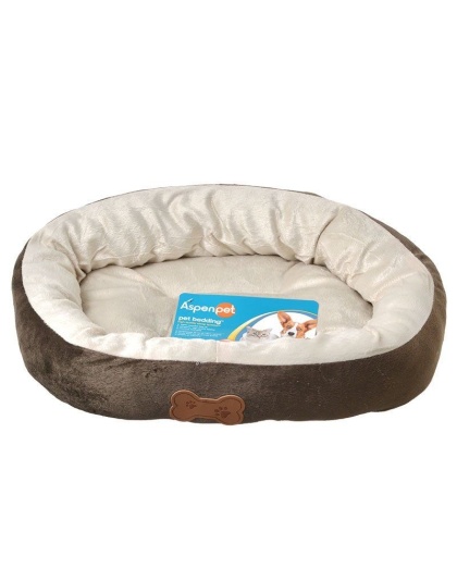 Aspen Pet Oval Nesting Pet Bed - Brown - 20"L x 16"W