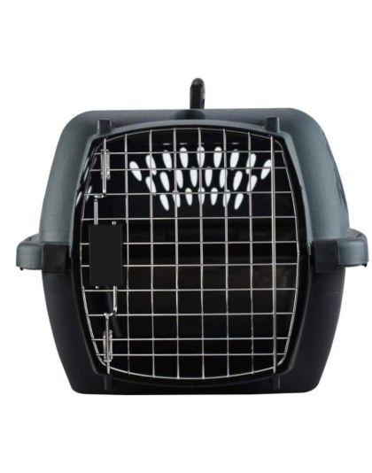 Aspen Pet Porter Heavy-Duty Pet Carrier Storm Gray and Black - Pets up to 15 lbs