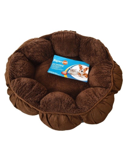 Aspen Pet Puffy Round Cat Bed - 18in. Diameter (Assorted Colors)