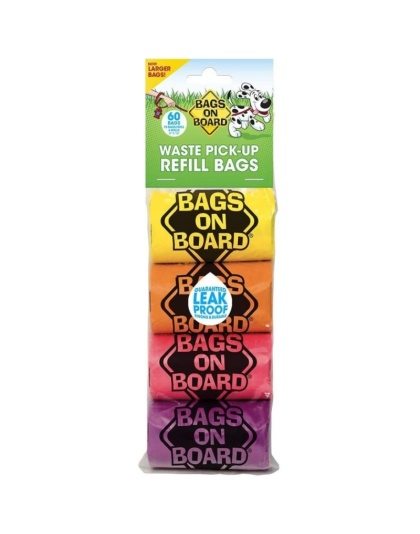 Bags on Board Colored Waste Pick-Up Bags  - 60 count