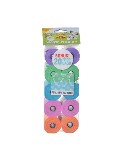 Bags on Board Waste Pick Up Refill Bags - Fashion Print - 140 Bags