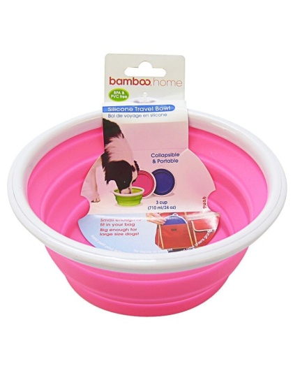 Bamboo Silicone Travel Bowl - Assorted - 3-Cup Tray