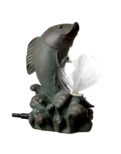 Beckett Solar Optic Fish Pond Spitter - 6.8"L x 5"W x 10"H