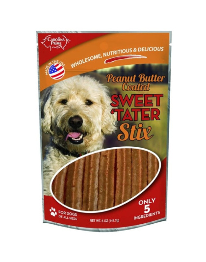 Carolina Prime Sweet Tater & Peanut Butter Stix Dog Treats - 5 oz