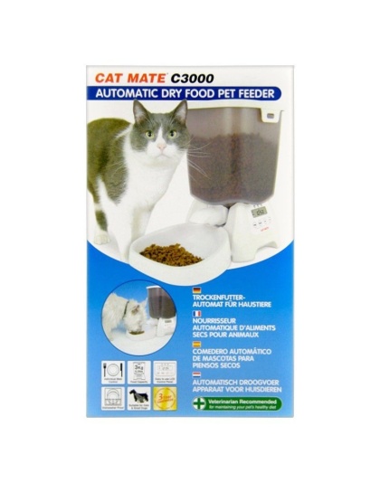 Cat Mate Automatic Dry Pet Food Feeder C3000 - Program to Feed 3x/Day