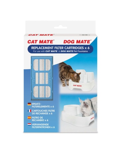 Cat Mate Replacement Filter Cartridge for Pet Fountain - 6 Count