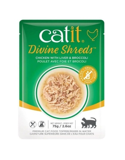 Catit Divine Shreds Chicken with Liver and Broccoli - 2.65 oz