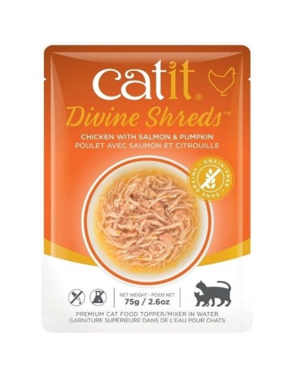 Catit Divine Shreds Chicken with Salmon and Pumpkin - 2.65 oz