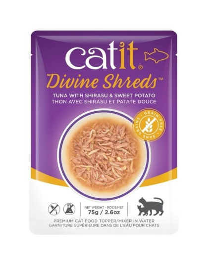 Catit Divine Shreds Tuna with Shirasu and Sweet Potato - 2.65 oz