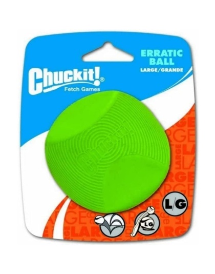 Chuckit Erratic Ball for Dogs - Large Ball - 3" Diameter (1 Pack)