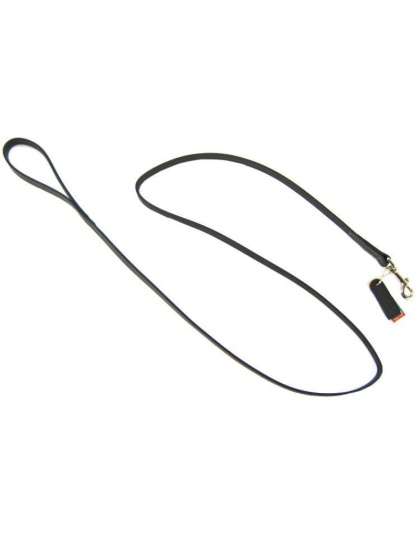 Circle T Leather Lead - 6' Long - Black - 6' Long x 3/4" Wide