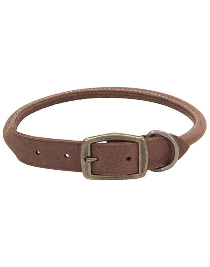 CircleT Rustic Leather Dog Collar Chocolate - 20"L x 3/4"W