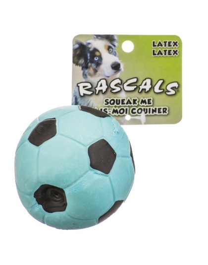 Rascals Latex Soccer Ball for Dogs - Blue - 3" Diameter