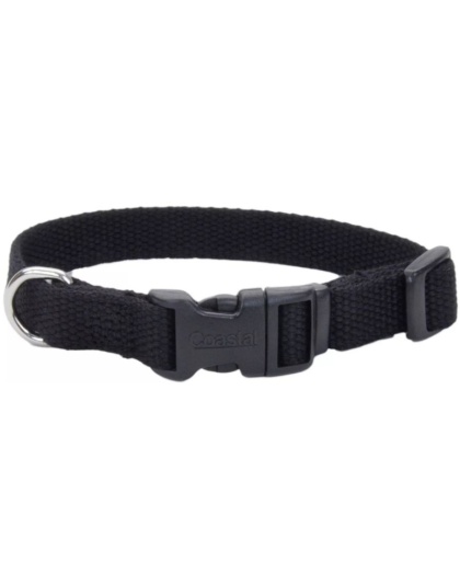 Coastal Pet New Earth Soy Adjustable Dog Collar Onyx Black - 6-8''L x 3/8"W