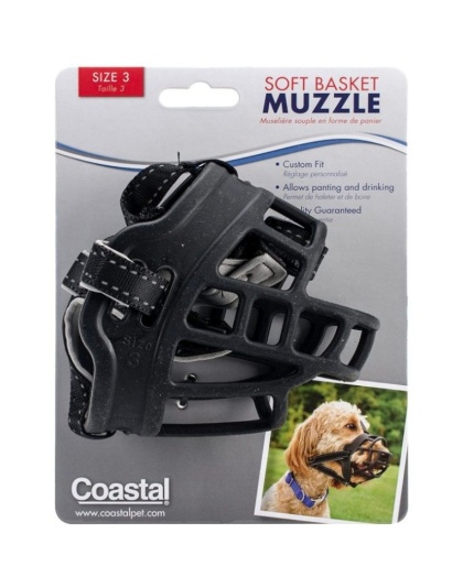 Coastal Pet Soft Basket Muzzle for Dogs Black - Size 3