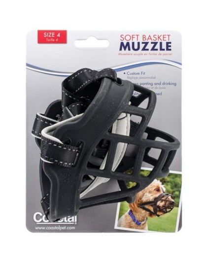 Coastal Pet Soft Basket Muzzle for Dogs Black - Size 4