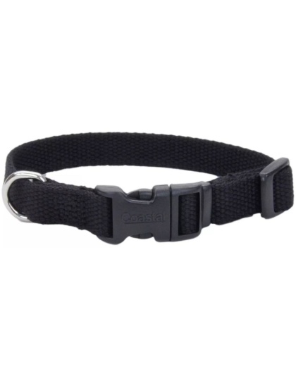Coastal Pet New Earth Soy Adjustable Dog Collar Onyx Black - 8-12"L x 5/8"W
